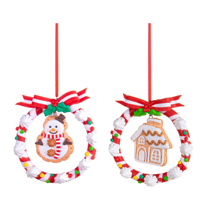 Coroncine Natalizie set di 2 pezzi - Pezzi 4 - 9,5xH11x2,4cm - Bianchi Dino SpA