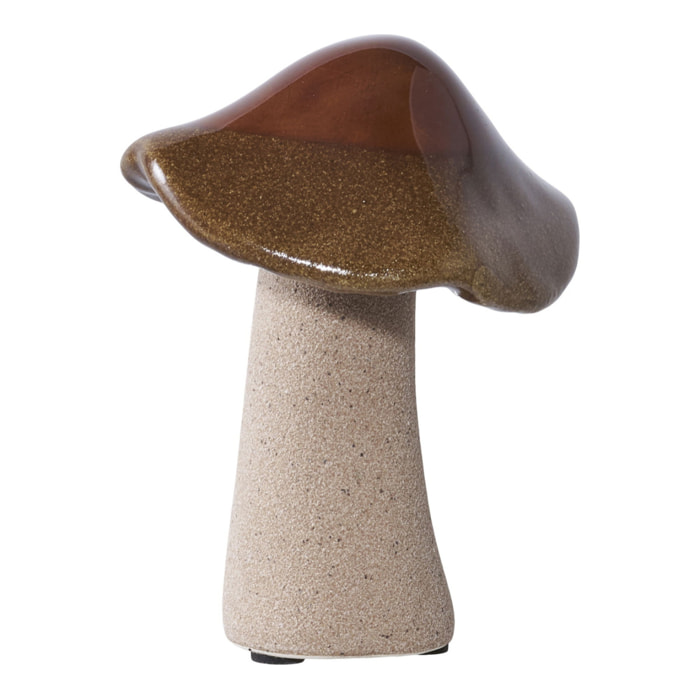 Set 3 funghi decorativi in gres ceramico multicolore