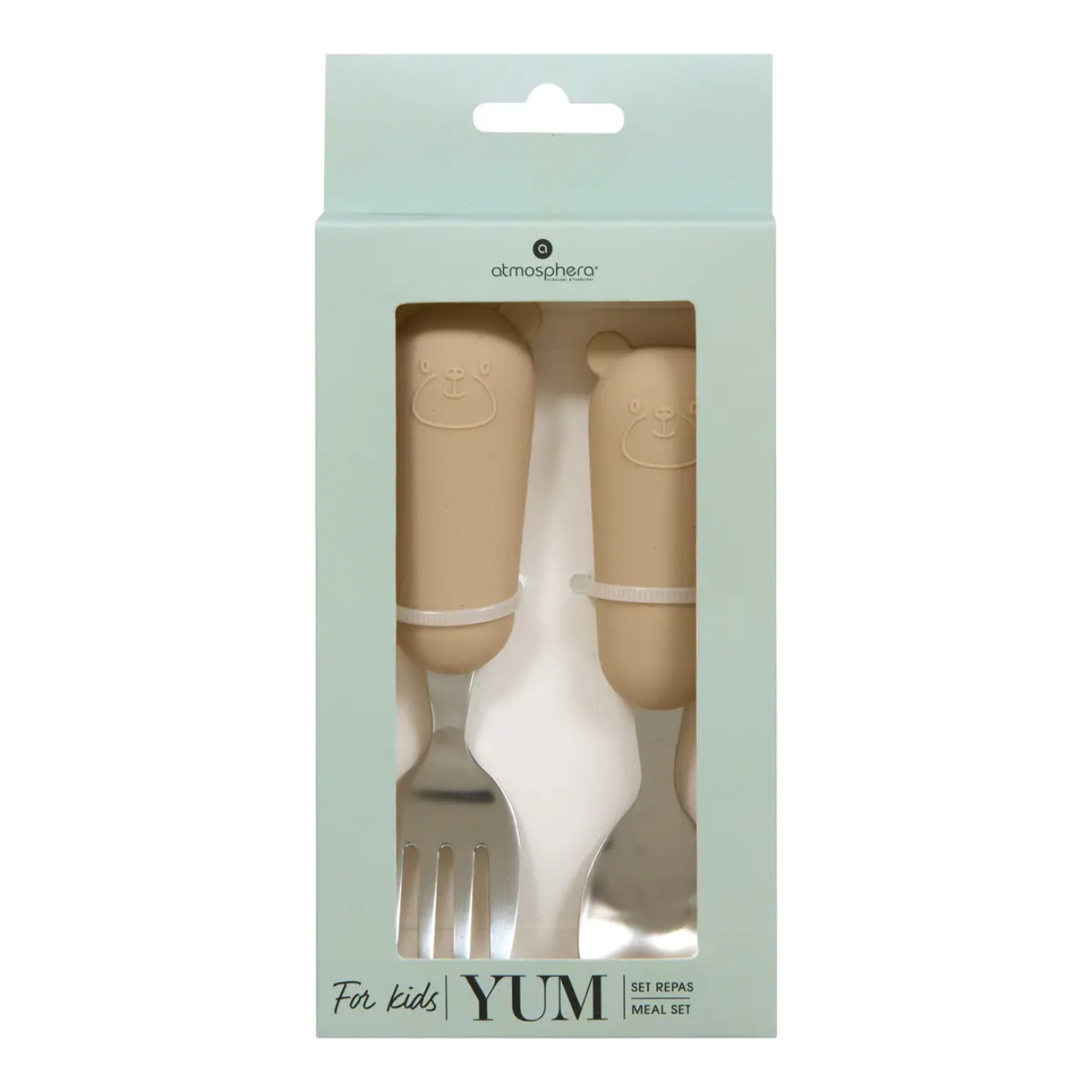 Set couverts cuillère et fourchette Yum l.16,5cm beige