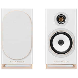 Enceinte bibliothèque active TRIANGLE Capella Blanc Sidéral