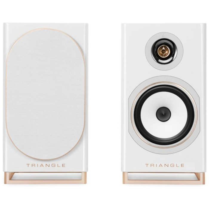Enceinte bibliothèque active TRIANGLE Capella Blanc Sidéral