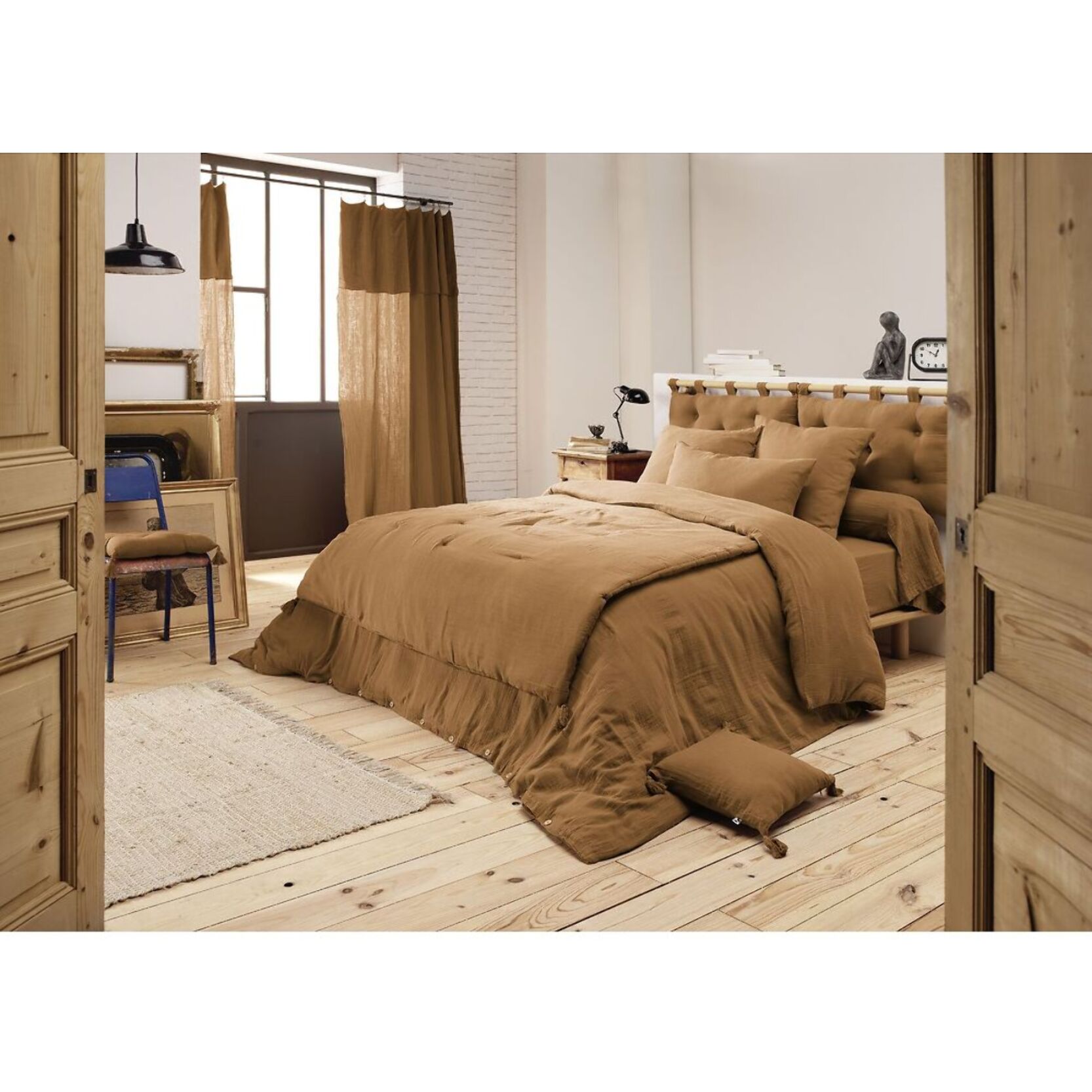 Housse de couette Gaze de coton Camel