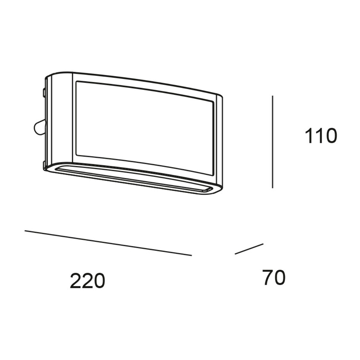 Forlight Zenitha aplique exterior negro con led blanco cálido 3000K