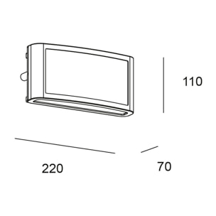 Forlight Zenitha aplique exterior negro con led blanco cálido 3000K