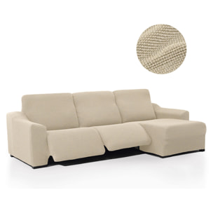 Funda para Chaise Longue derecha (visto de frente ) brazo largo SÚPER ELÁSTICA con RELAX modelo HELENA