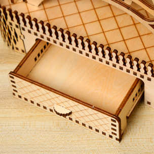 Modello in Legno 3D, design della Ruota Panoramica con movimento meccanico e musica. 207 pezzi.