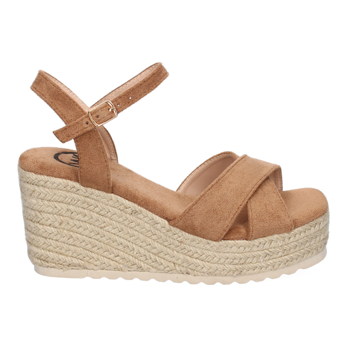 Sandalia de Cuña de Yute para Mujer, Comodas y Elegantes, Diseño Trenzado en la Pala