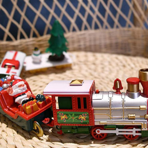 Set de 22 piezas de juego de tren de navidad con sonido y luz con vía de 283cm