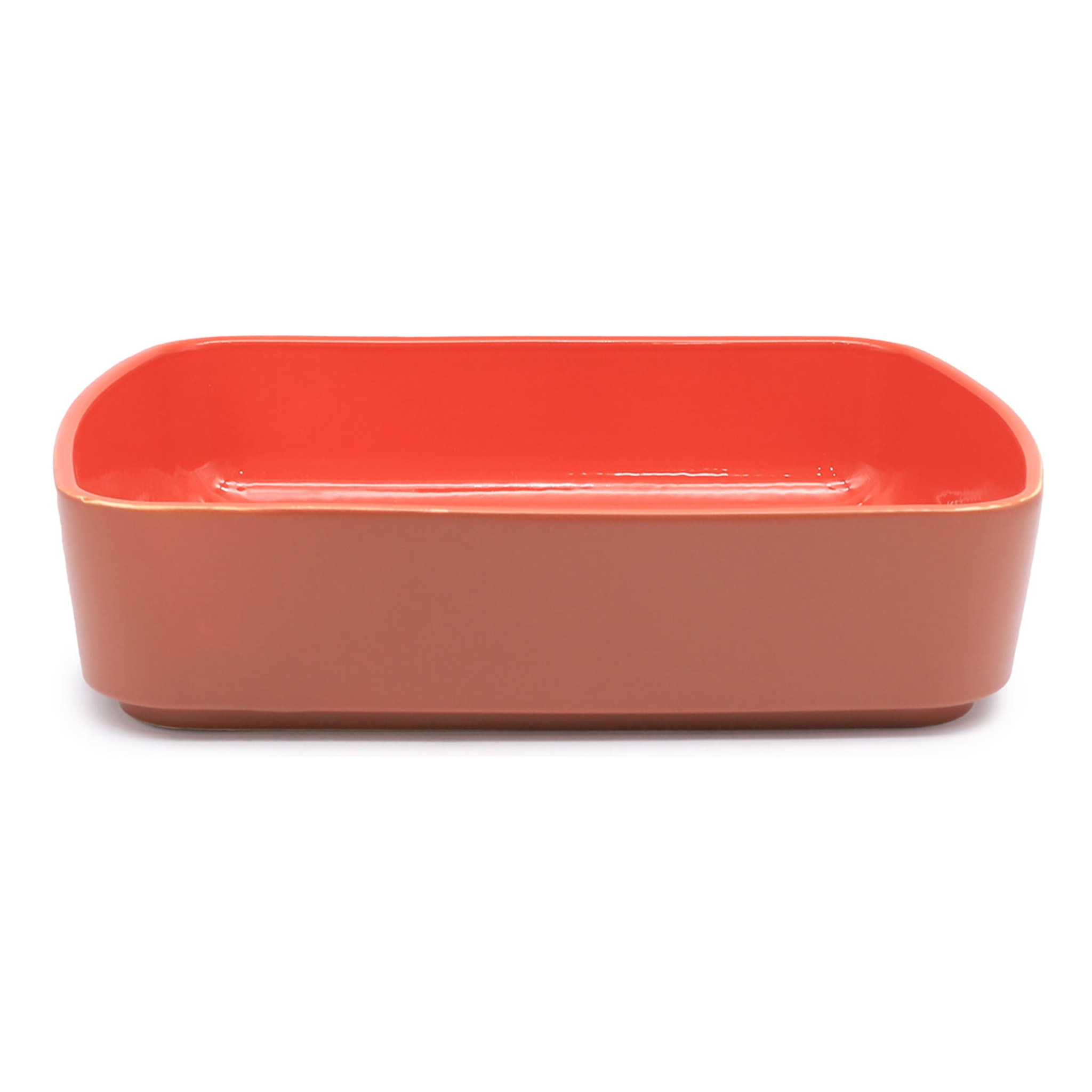 Moule rectangulaire orange en céramique 34cm - "brique"