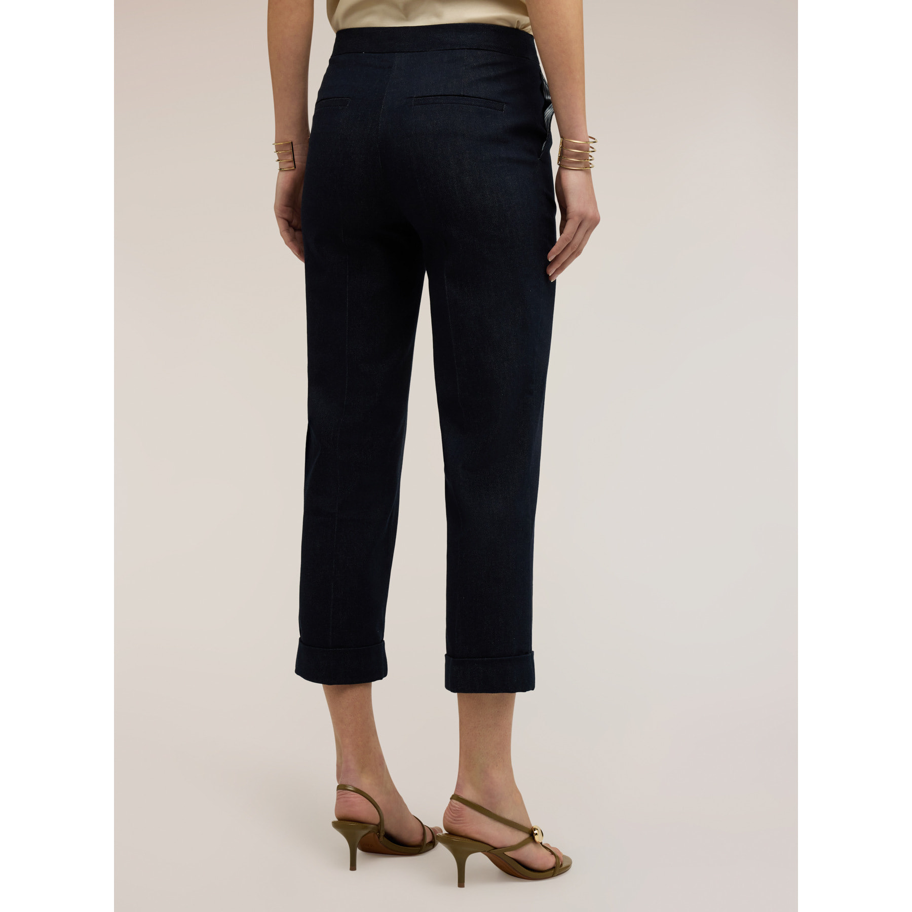 Motivi - Jeans cropped con dobladillo - Azul