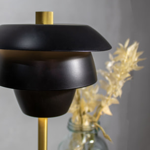 Lampe à poser rechargeable en métal noir et doré  MOXY