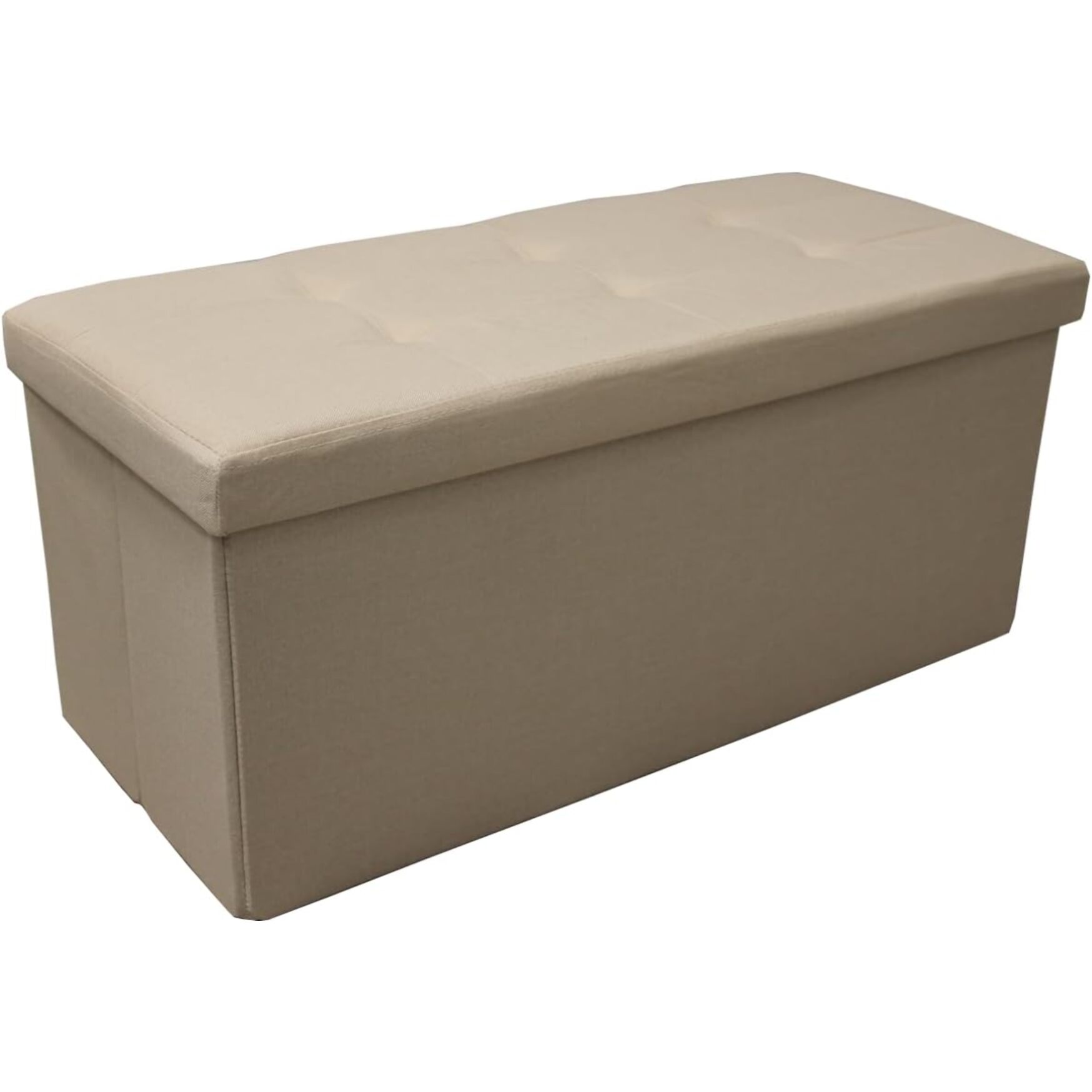 Pouf Contenitore, Puffo per Sedersi, Pouf Poggiapiedi, in Tessuto, Quadrato, 76X34X34 cm, Imbottito, Versatile, Facile da Pulire.