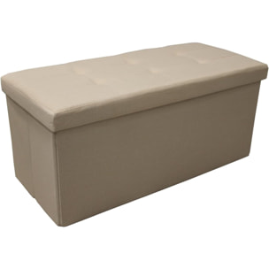 Pouf Contenitore, Puffo per Sedersi, Pouf Poggiapiedi, in Tessuto, Quadrato, 76X34X34 cm, Imbottito, Versatile, Facile da Pulire.
