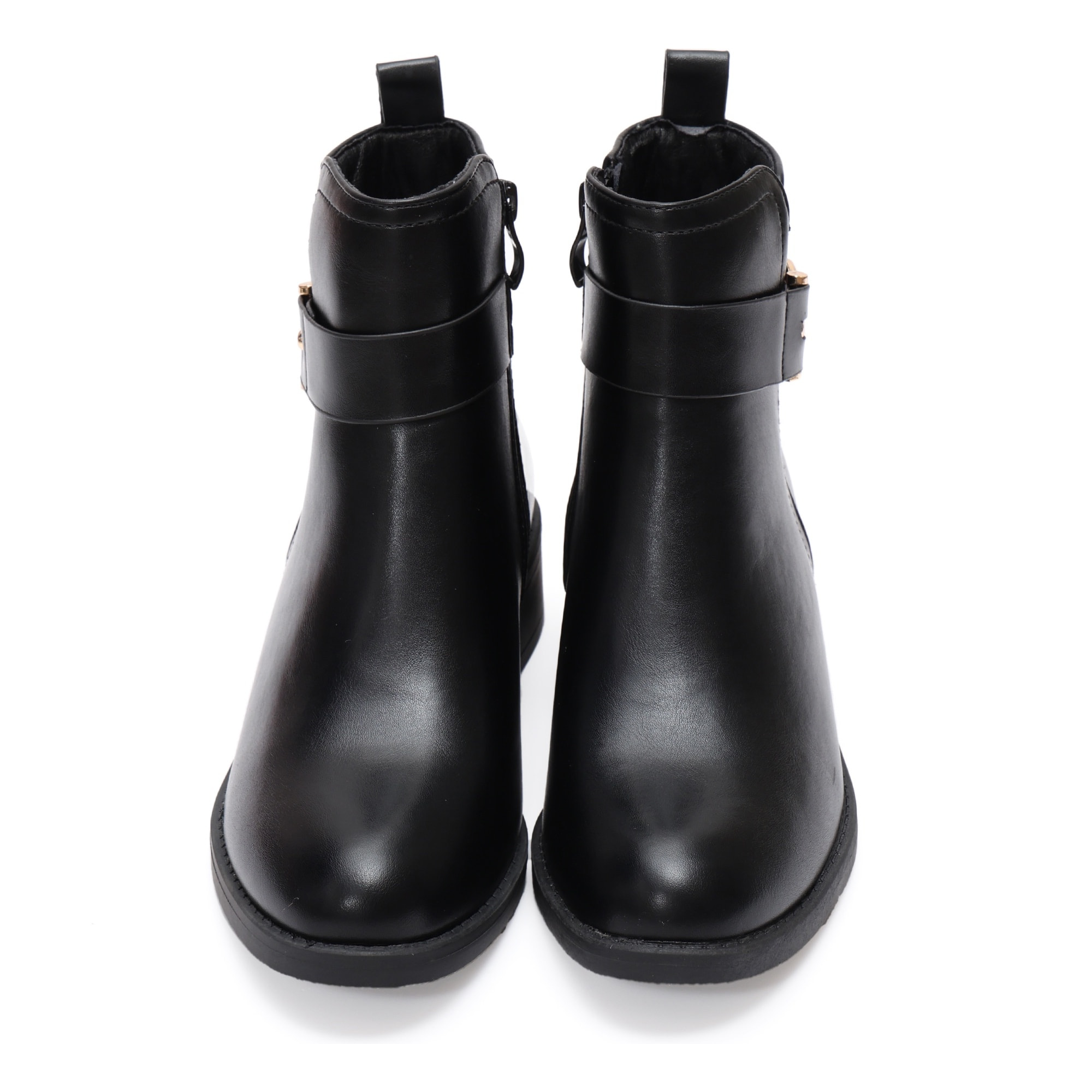 Stivaletto in simil pelle con fibbia dorata