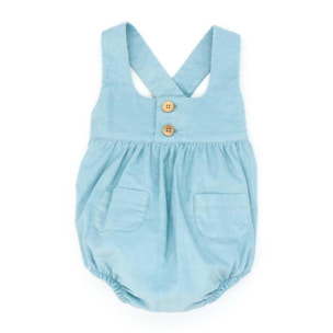 Peto con gomitas y botones pana azul