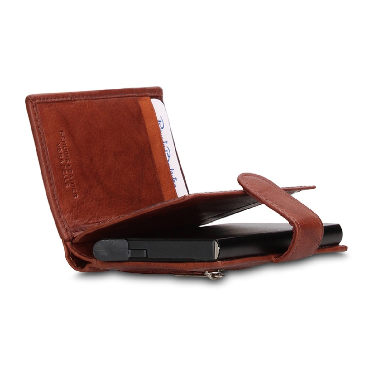 Portafoglio uomo in vera pelle - Modello Novara Chic - Casual - 7.5 x 10.0 x 2.0 cm