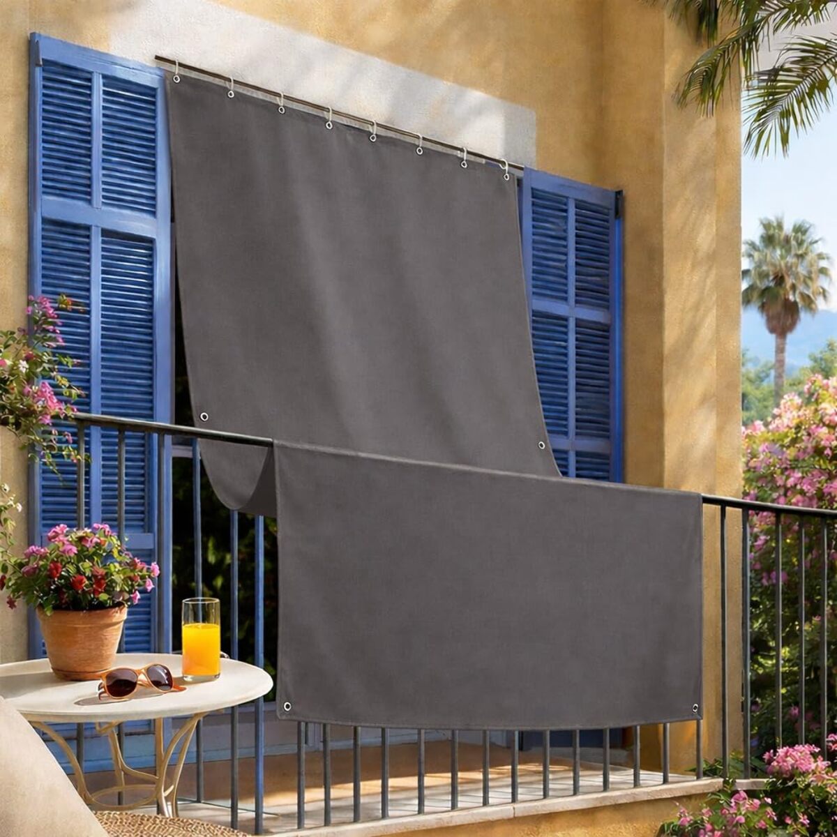 Intrecci Tenda da Sole per Esterno Impermeabile a Caduta con Occhielli Antracite