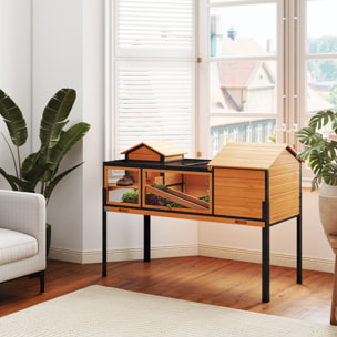 Terrarium design sur pieds - maison pour tortues - niches rampes plateau déjection - acier bois