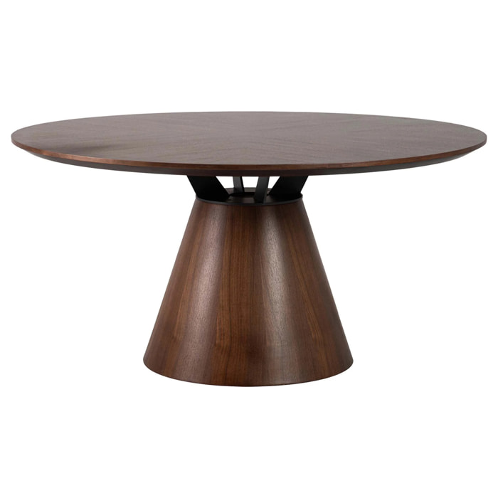 Mesa Comedor Nogal Metal Negro Surrey 150x150x75cm