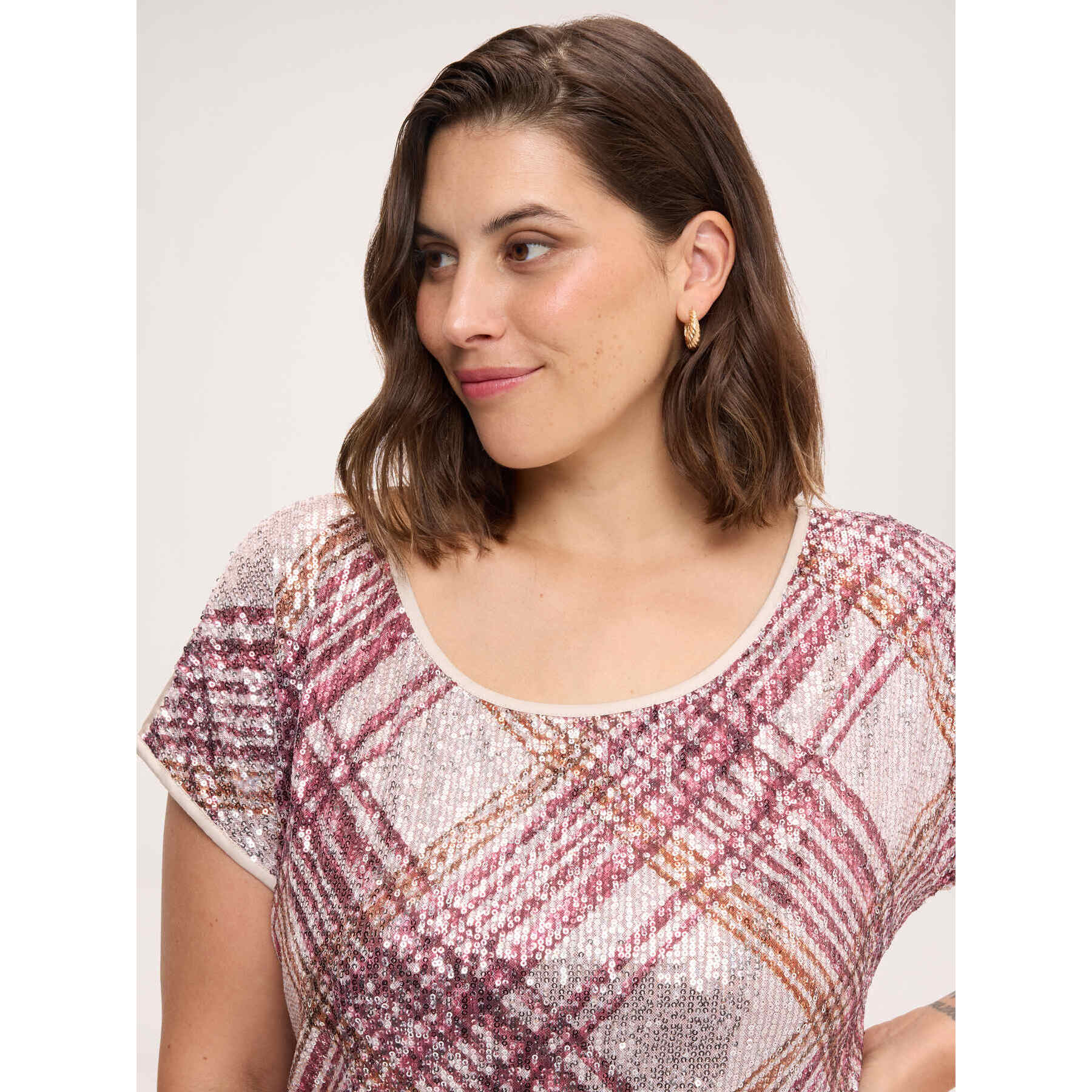 Fiorella Rubino - Blusa con ricamo checks - Rosa