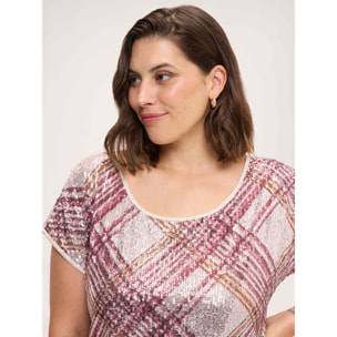 Fiorella Rubino - Blusa con ricamo checks - Rosa