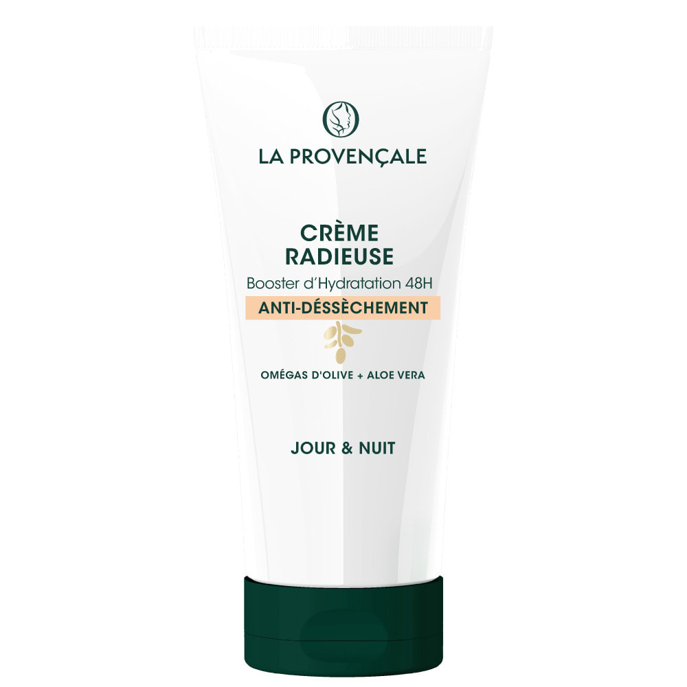 La Provençale - Crème Radieuse Booster d'Hydratation 48H Anti-dessèchement - Omégas d'Olive & Aloe Vera - Tous types de peaux -