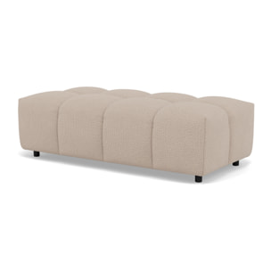Adelaide - canapé d'angle réversible 4 places avec pouf d'appoint en tissu texturé - Beige