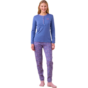 Pigiama donna caldo cotone articolo fiori. Noidinotte