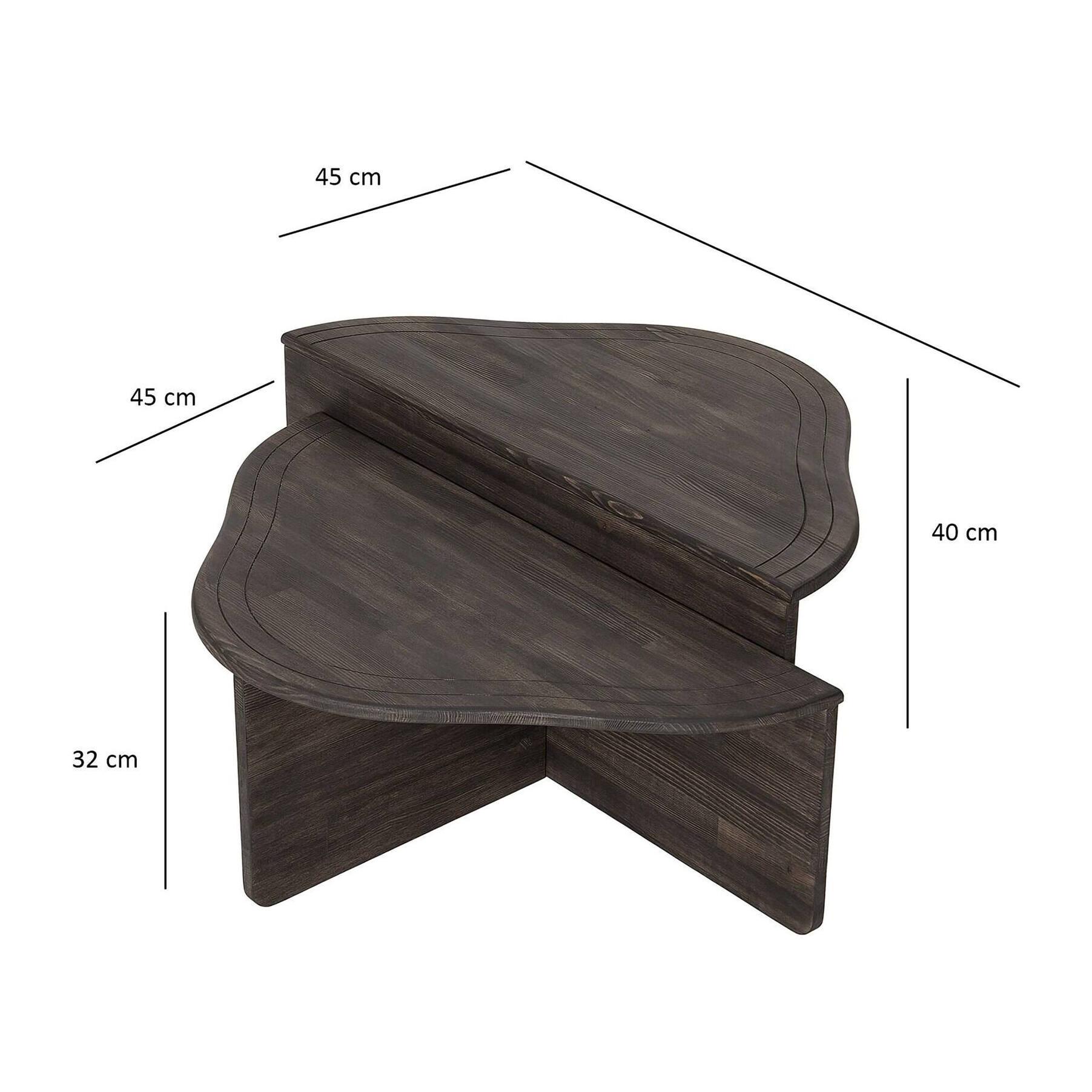 Tavolino da salotto Dmelgrat, Tavolo basso da caffè, Portariviste per divano, Ripiano da soggiorno, 90x90h40 cm, Antracite