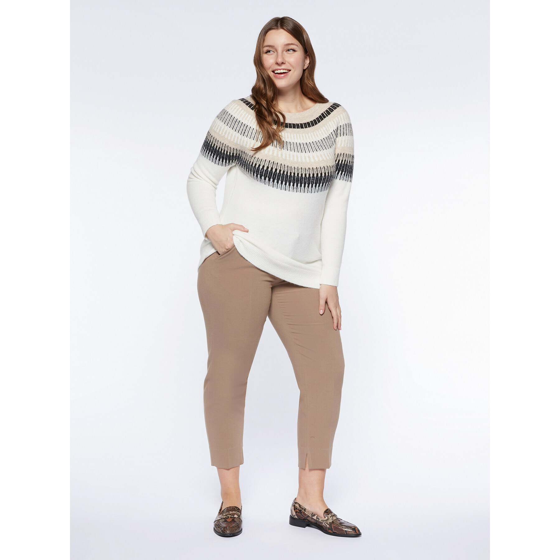 Fiorella Rubino - Pantalones rectos con bolsillos americanos - Beige