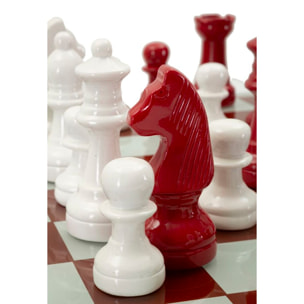 SET SCACCHIERA ROSSA/BIANCA CM 61X61X14