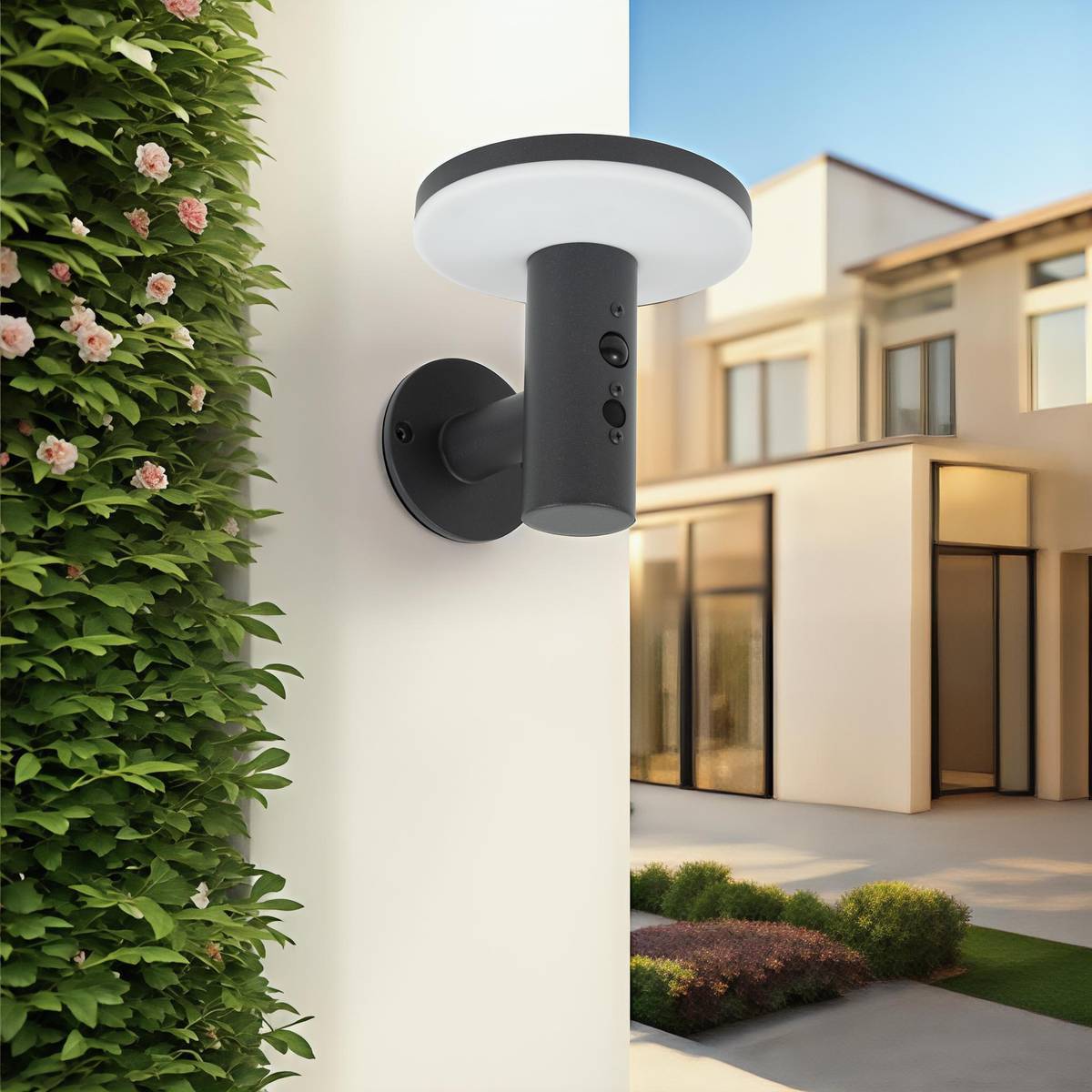 Applique Detekt solaire détecteur de mouvement gris graphite