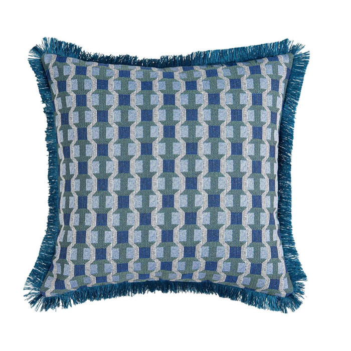 Cojin Geometrico Con Flecos 50x13x50 Cm