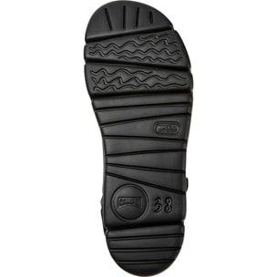 Sandali - CAMPER Oruga - Nero - Pelle (Pelle di vitello con aspetto di gomma) / Tessuto tecnico (PET riciclato)