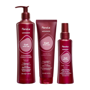 FANOLA Kit Wonder Curl Cleansing Conditioner 350ml + Leave In 300ml + Spray 150ml