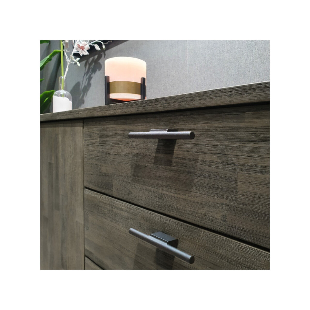 Buffet en bois massif cendré et métal noir - BELLAGIO
