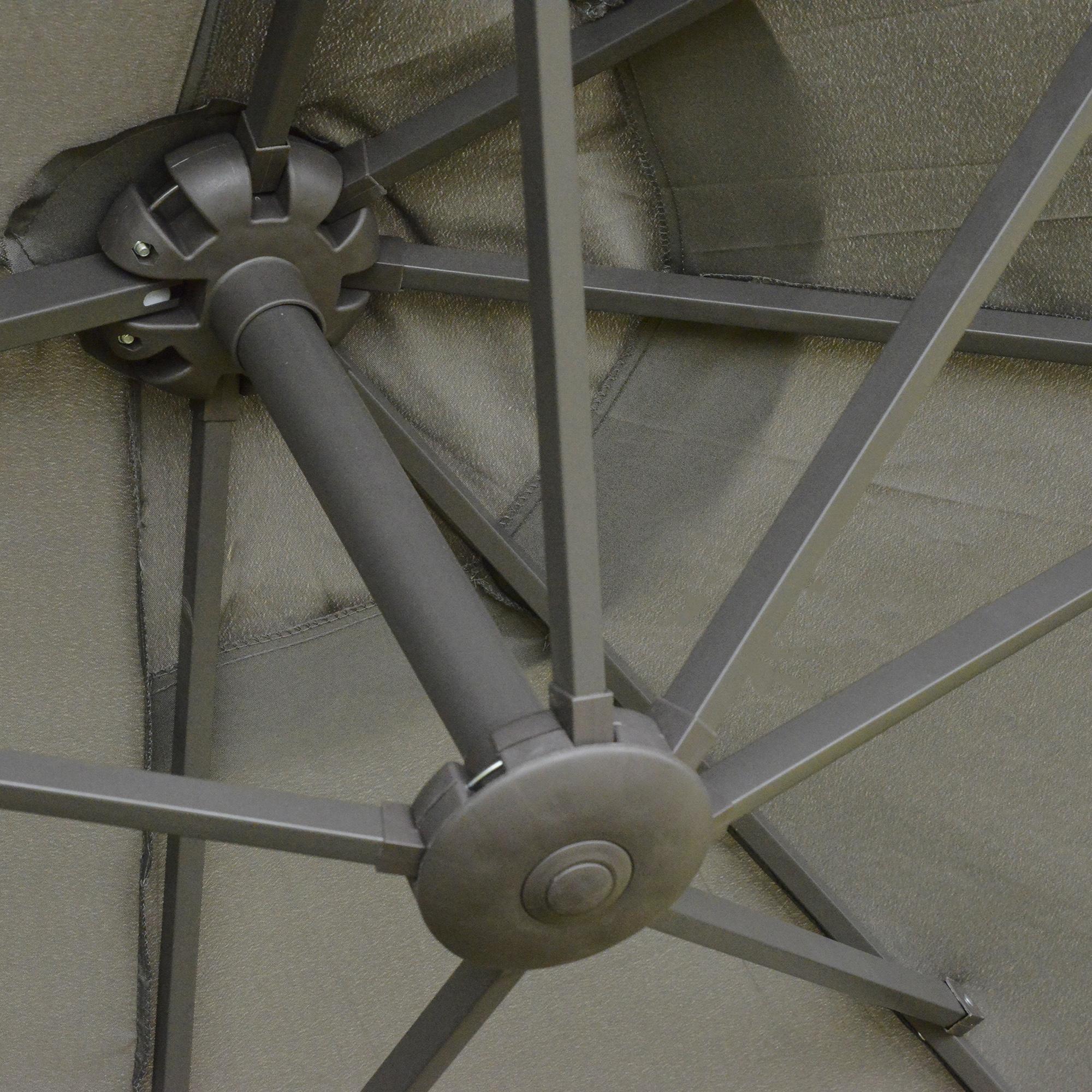 Parasol de jardin XXL pied contrepoids inclus acier polyester haute densité