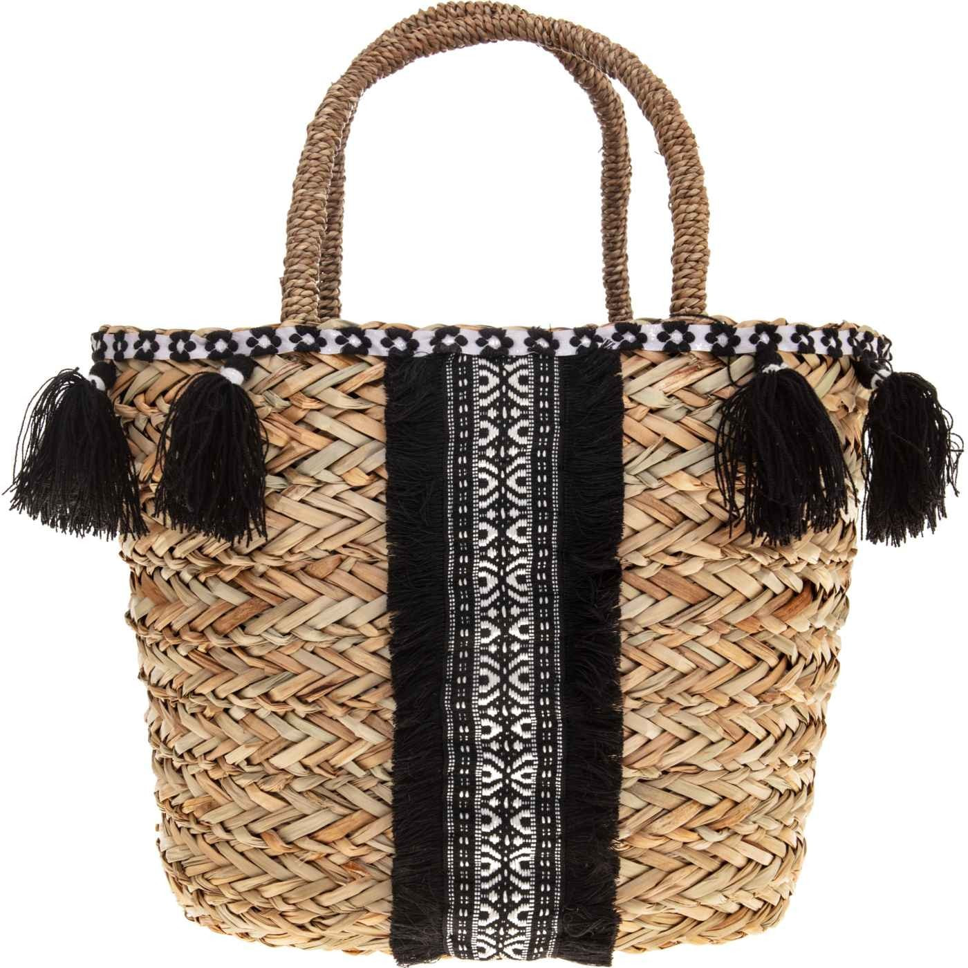 Panier nazareth pompon noir 31cm