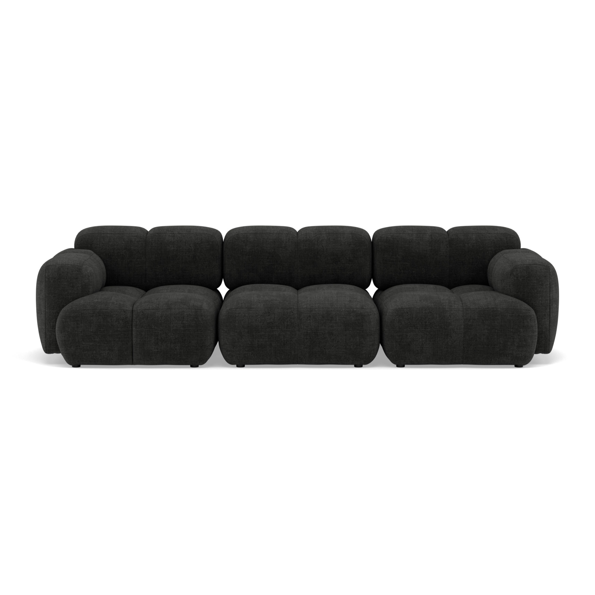 Grace - canapé modulable 3 places en velours texturé - Gris Anthracite