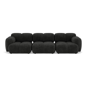 Grace - canapé modulable 3 places en velours texturé - Gris Anthracite