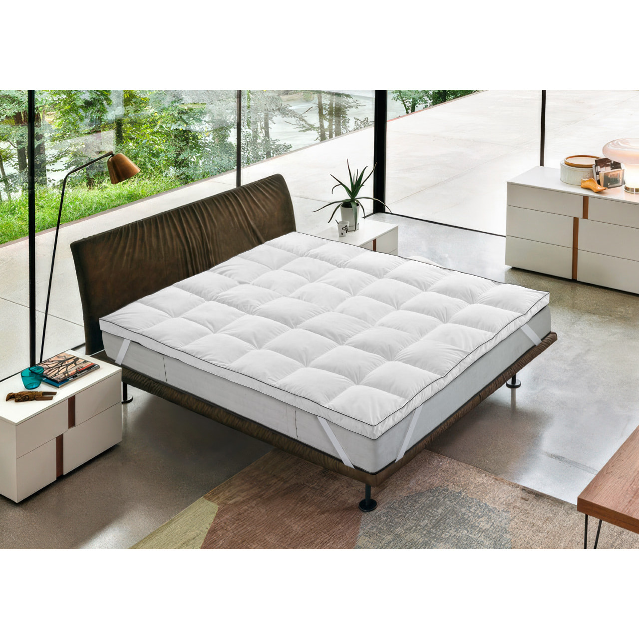 Topper Coprimaterasso Imbottito Antibatterico Confortevole Lavabile Polax