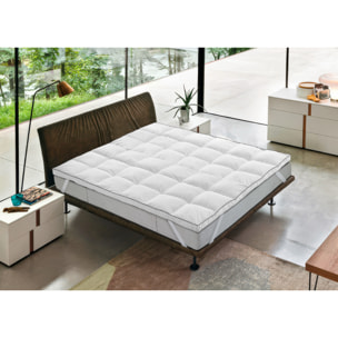 Topper Coprimaterasso Imbottito Antibatterico Confortevole Lavabile Polax