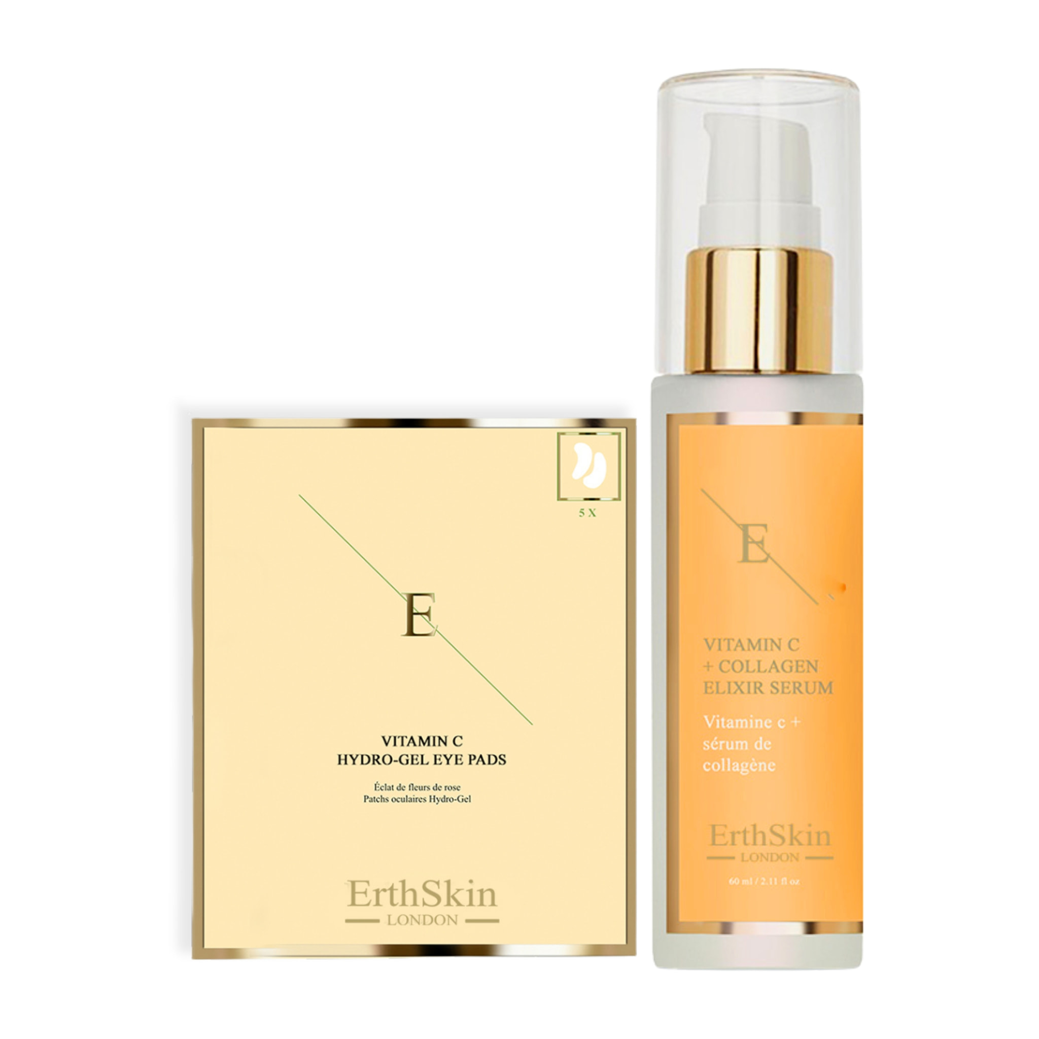 SUERO ELIXIR DE COLÁGENO + VITAMINA C 60ML + Parches de hidrogel para ojos con vitamina C x 5
