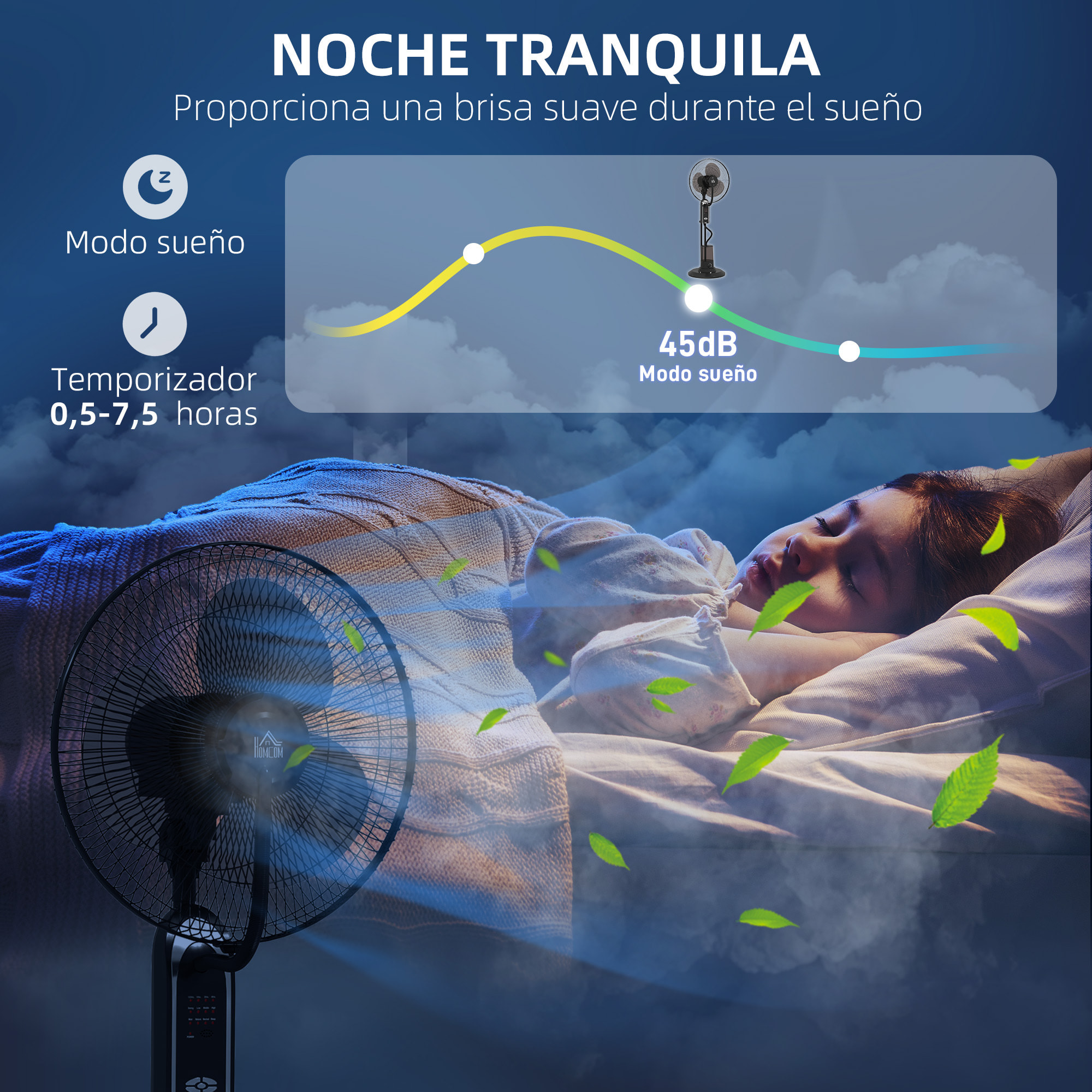 Ventilador Nebulizador Ventilador de Pie con Agua Oscilante 75 W Temporizador Tanque 3,2L Mando a Distancia 3 Velocidades 3 Aspas y Pantalla LED Ø44,5 cm Negro