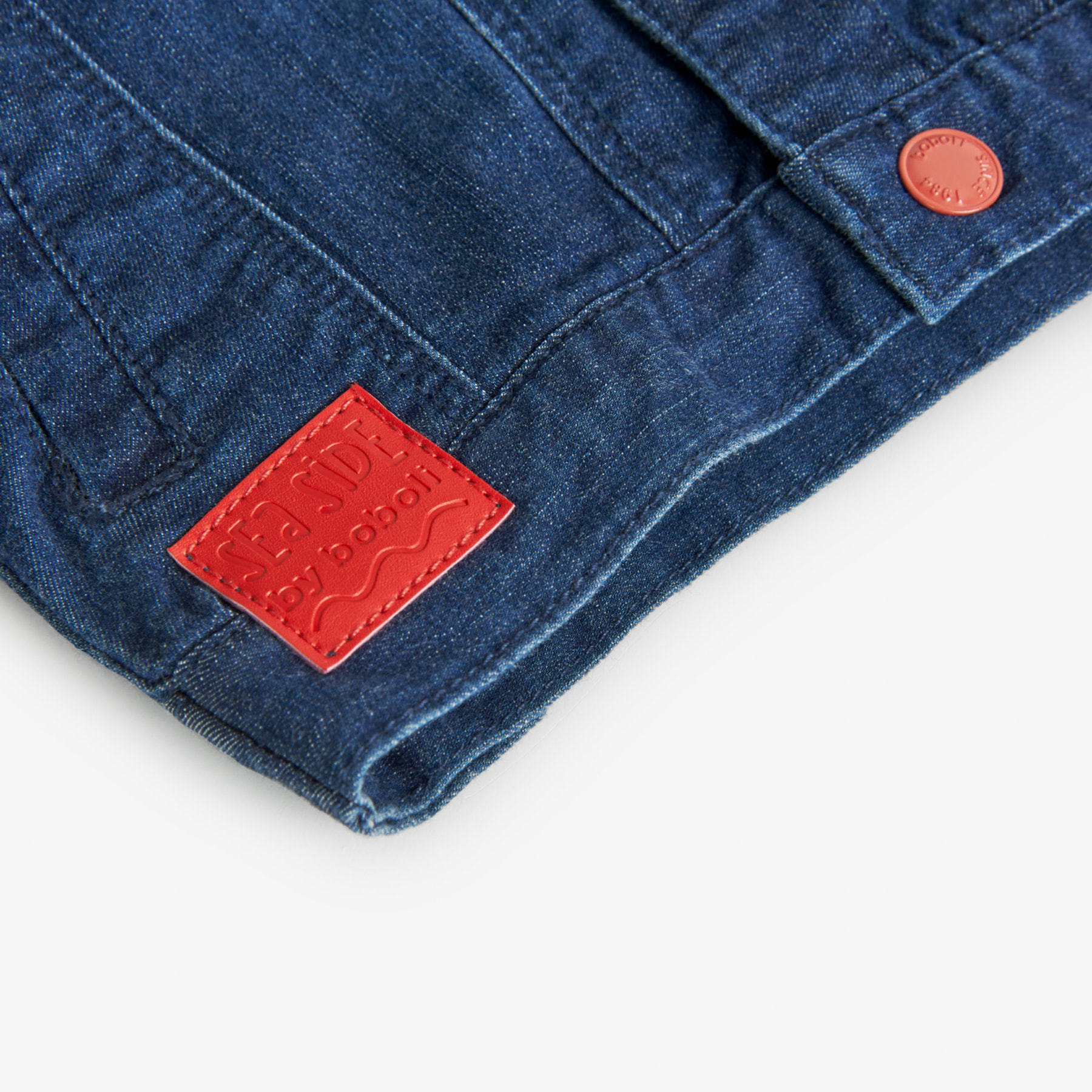 Cazadora denim combinada niÃ±o, capucha forrada, estampado