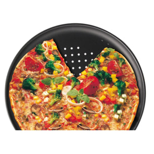 Lot de 2 plaques à pizza à fond perforé 32 cm Zenker Spécial Countries