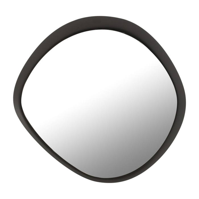 J-Line miroir Mural Rond - métal/verre - noir - small - 60.5 x 58 cm