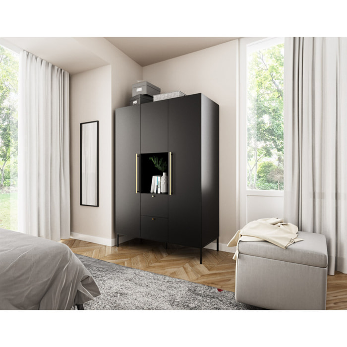 Felicia - armoire - noir - 135x200 cm - Noir