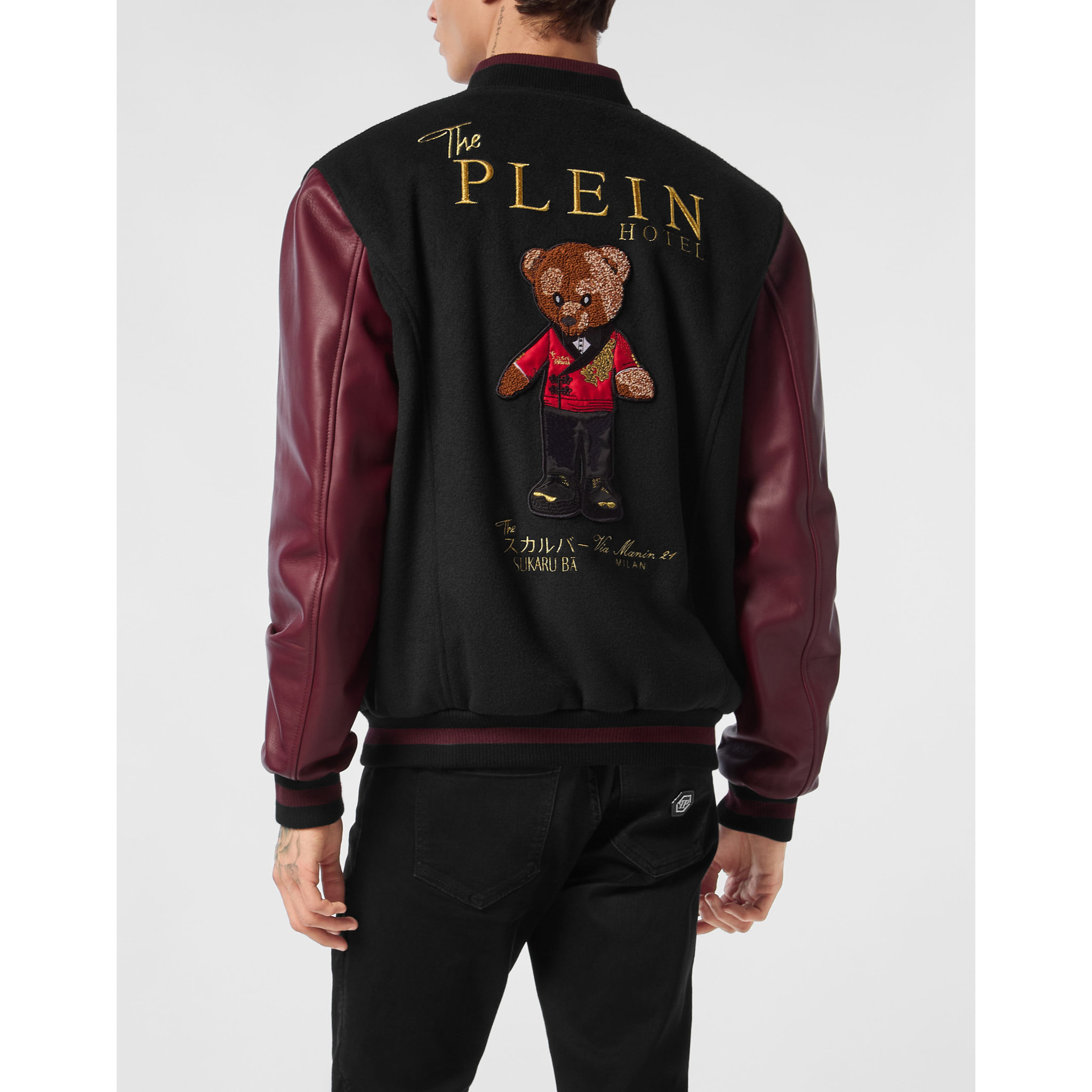 PHILIPP PLEIN Bomber de cuero TEDDY