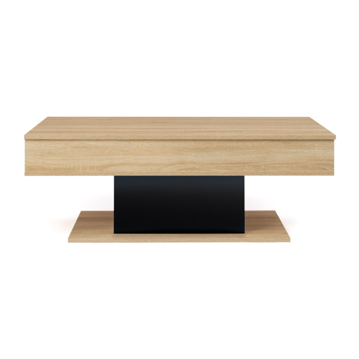 Table basse Tania avec plateau relevable - Bois - Noir